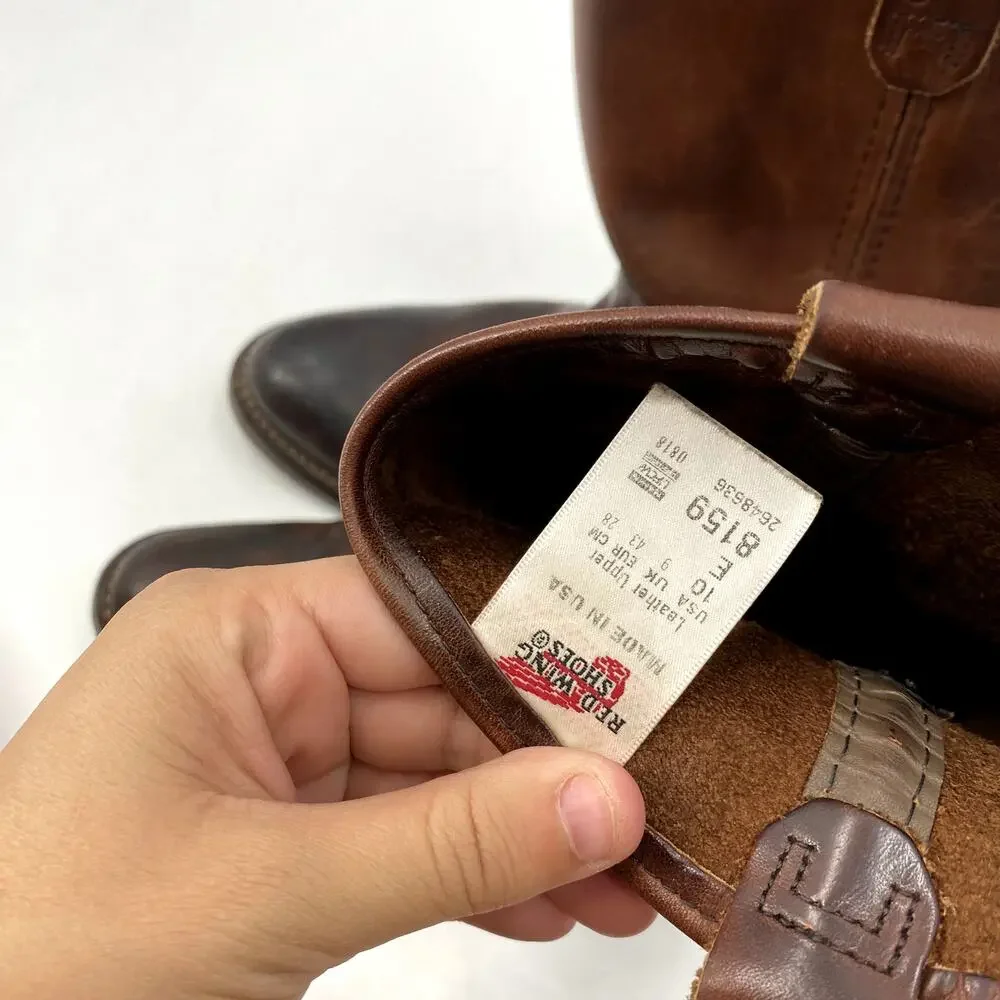 Red Wing 10 steel toe Pecos Brown Leather Boots